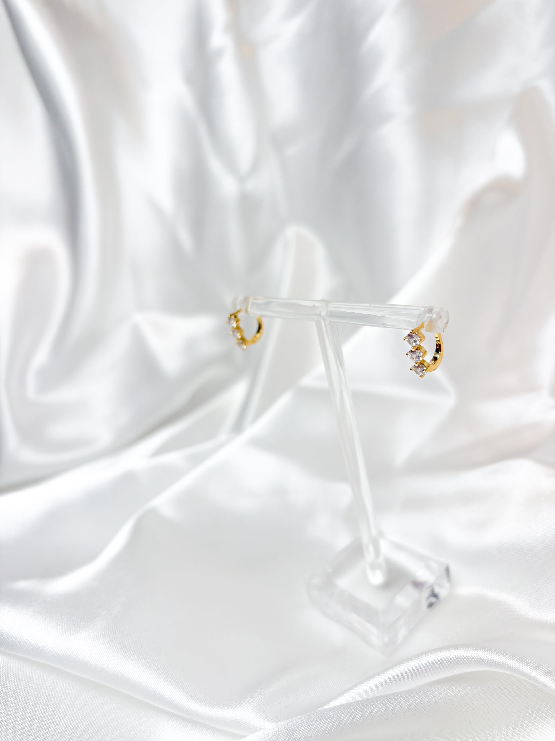 The Chloe Triple Stone Huggies